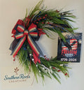Patriotic Grapevine Wreath | America 250th Anniversary | Freedom Soars Front Door Wreath