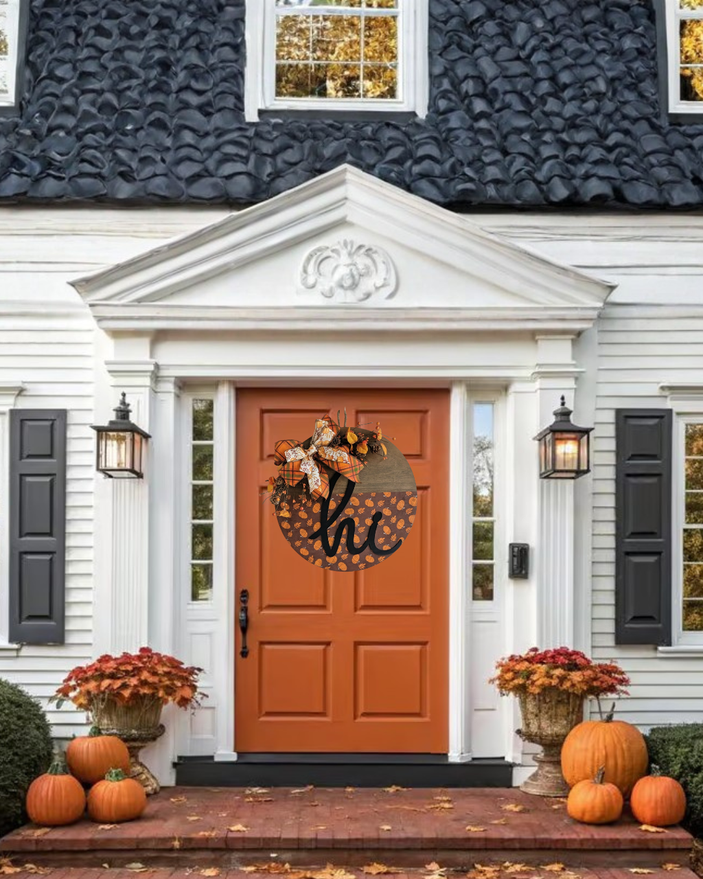 Double-Sided Fall Door Hanger | Hello Fall Pumpkin Door Sign
