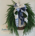 Greenery Wreath with Interchangeable Bow | Year-Round Front Door Decor