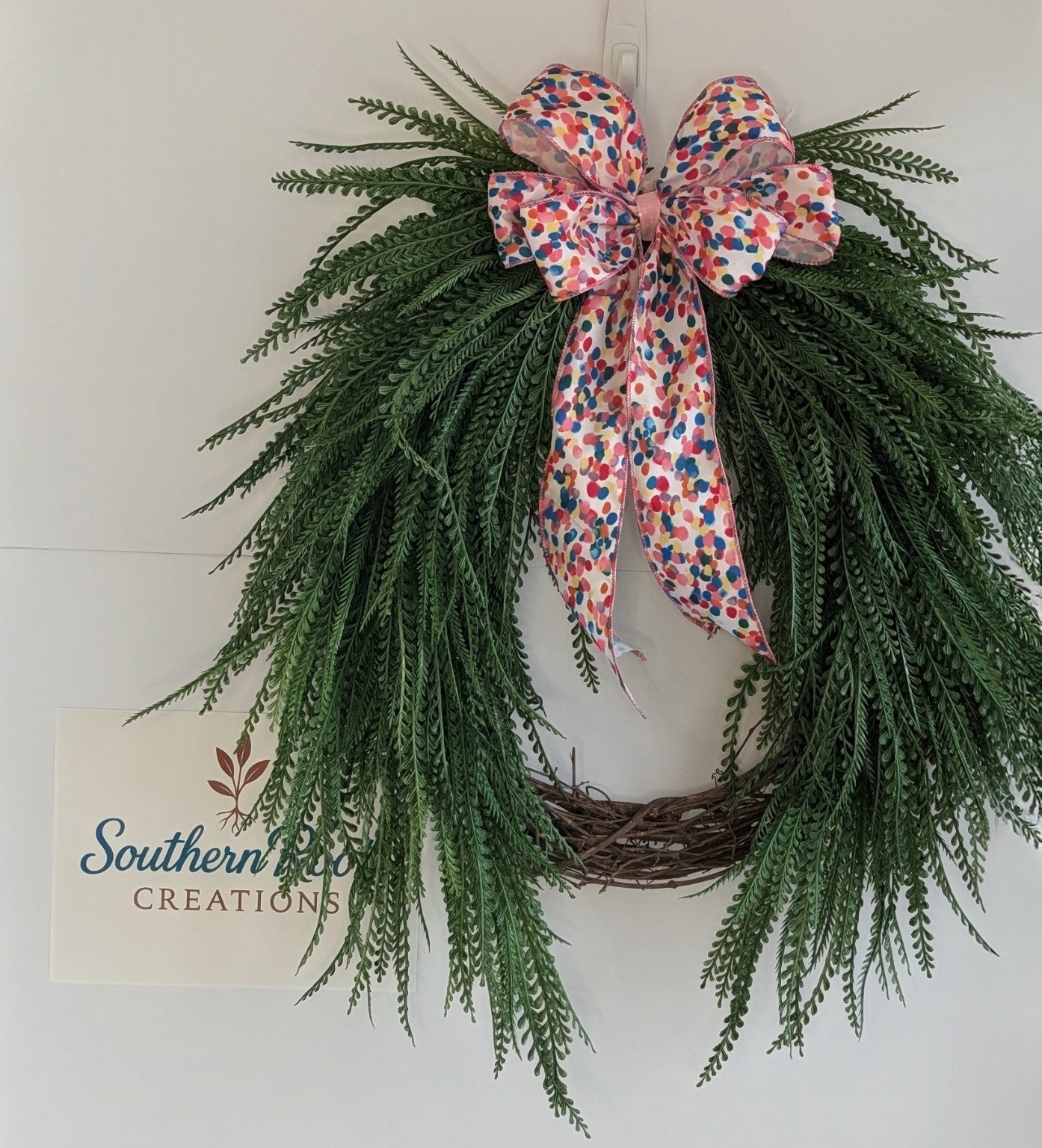 Greenery Wreath with Interchangeable Bow | Year-Round Front Door Decor