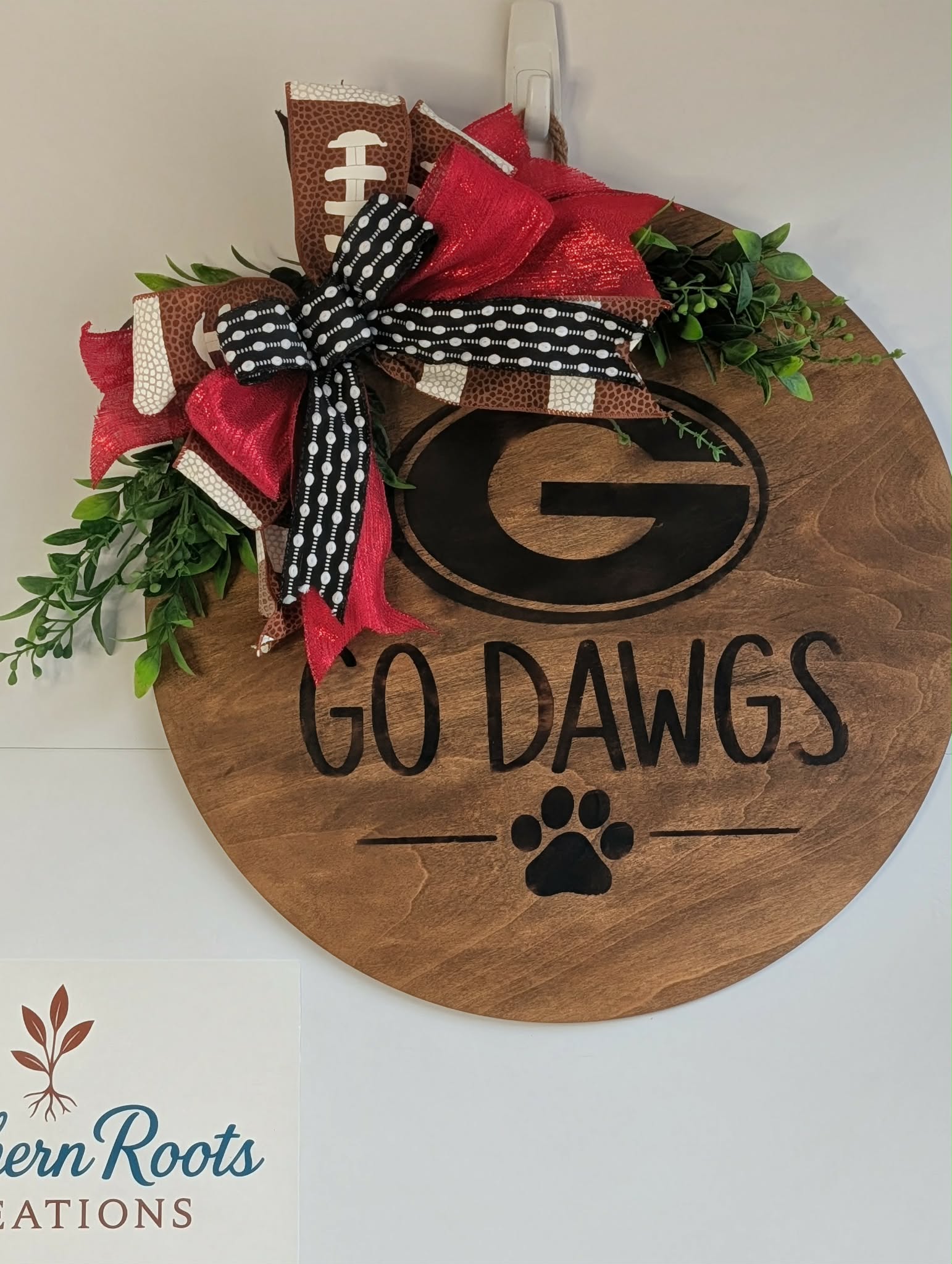 Custom Football Team Door Hanger | Personalized Sports Door Sign | College & NFL Front Door Decor | Wooden Round Door Hanger | Game Day Decor