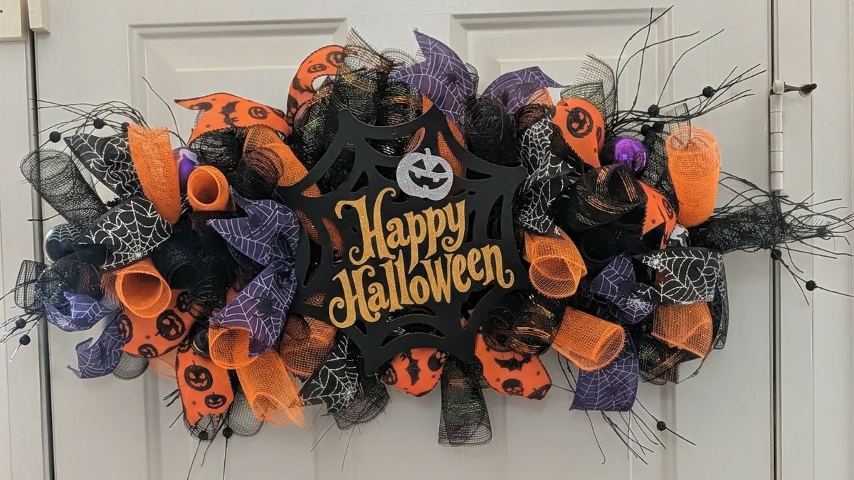 Halloween Door Swag | Horizontal or Vertical Halloween Door Decor