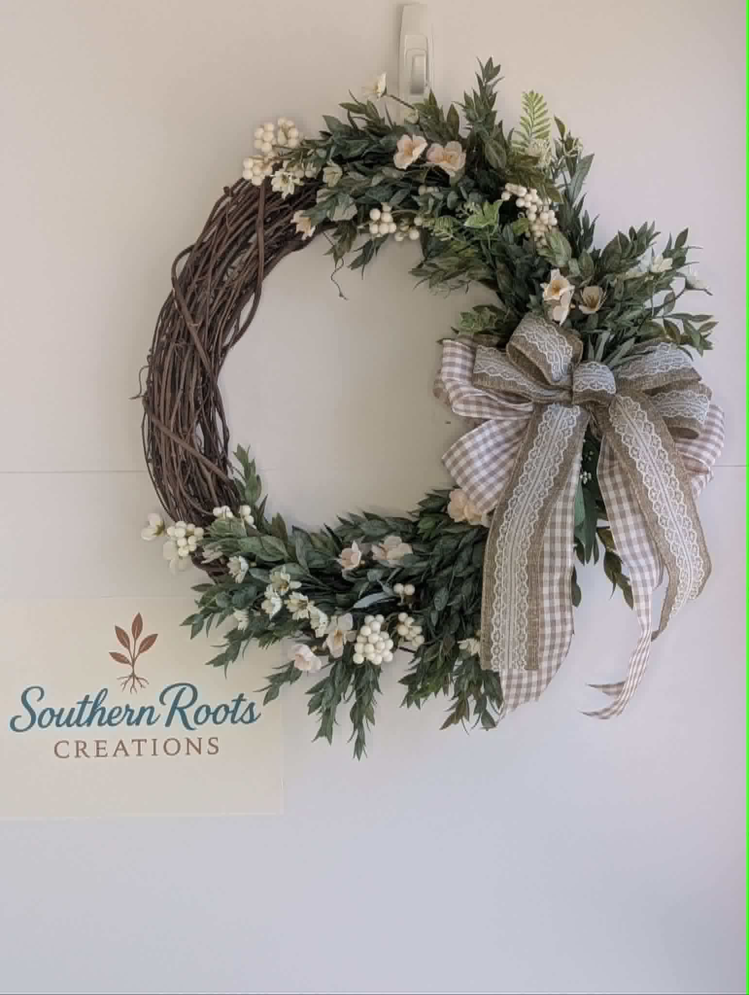 Neutral Farmhouse Grapevine Wreath, Choose Your Sign, Everyday Front Door Decor