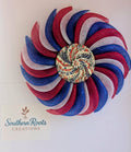 Patriotic Swirl Wreath, Red White Blue Door Decor, 4th of July Wreath, Memorial Day Decor