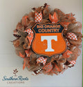 Custom Tennessee Football Wreath, Orange Mesh Door Hanger, Customer Provided Sign, Sports Fan Decor