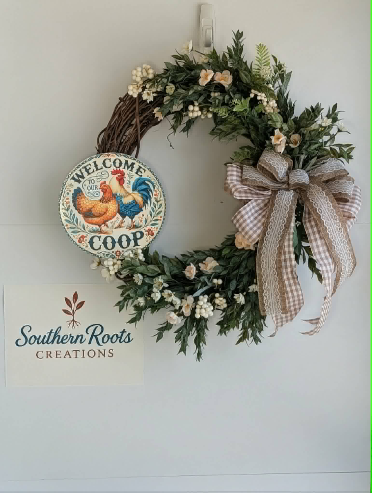 Neutral Farmhouse Grapevine Wreath, Choose Your Sign, Everyday Front Door Decor