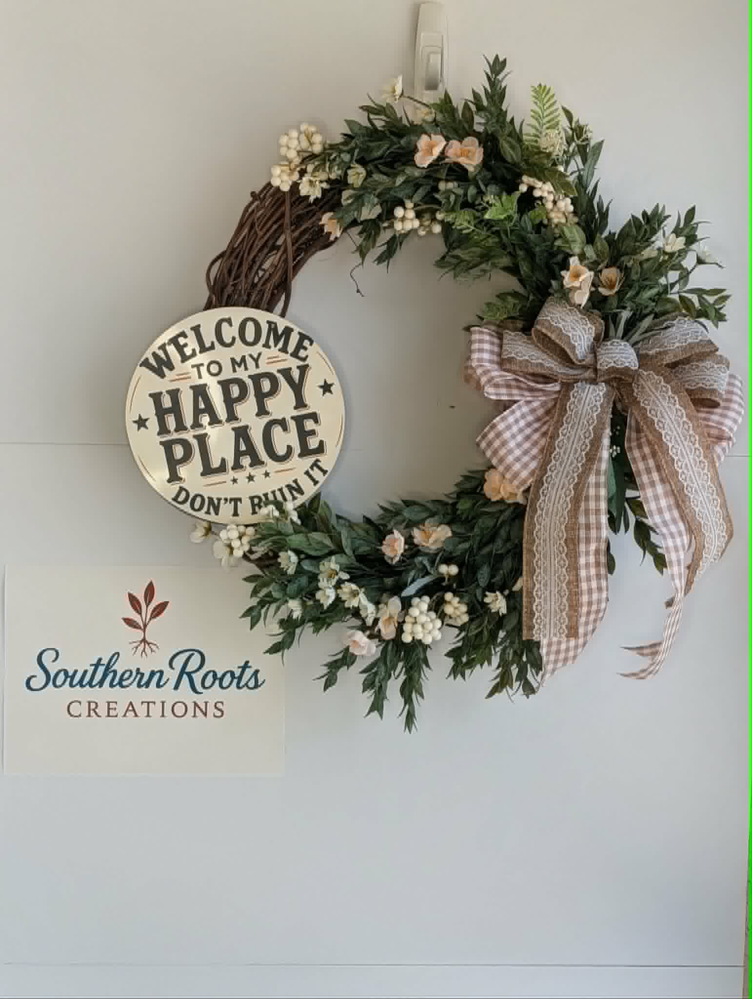 Neutral Farmhouse Grapevine Wreath, Choose Your Sign, Everyday Front Door Decor