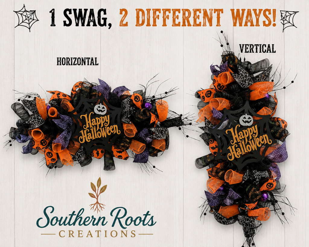 Halloween Door Swag | Horizontal or Vertical Halloween Door Decor