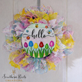 Spring “Hello” Floral Wreath – Handmade Door Decor