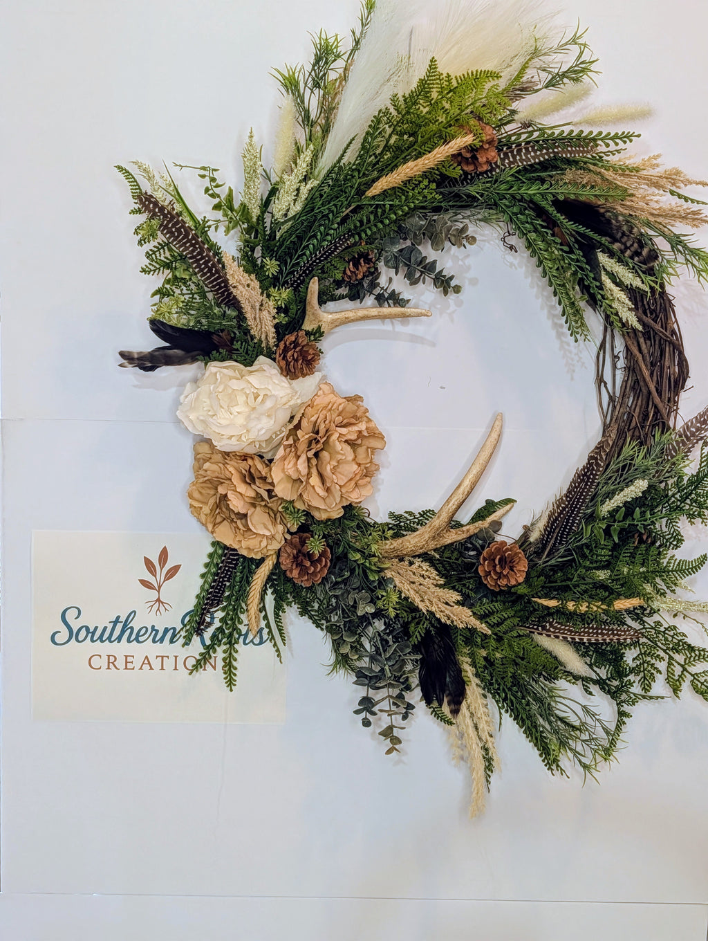 Rustic Antler Wreath Set for Double Doors – Custom One of a Kind