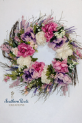 Luxury Garden Peony Wreath – Pink, Lavender & Cream Spring Floral