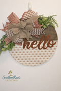 Rustic “Hello” Wooden Door Hanger