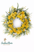Custom Yellow & White Spring Wreath – One of a Kind