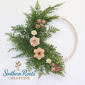 Custom Minimalist Greenery Beaded Hoop Wreath
