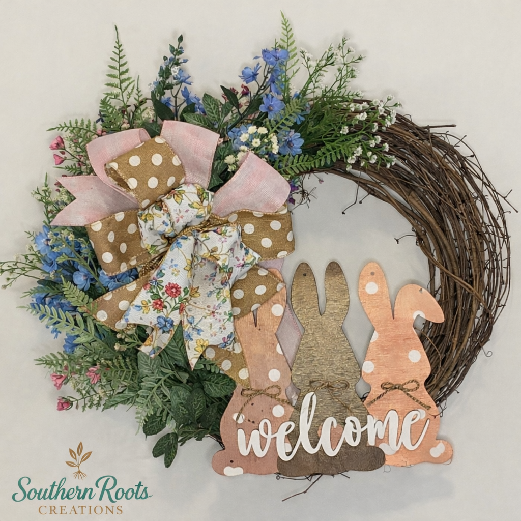 Spring Bunny Welcome Wreath