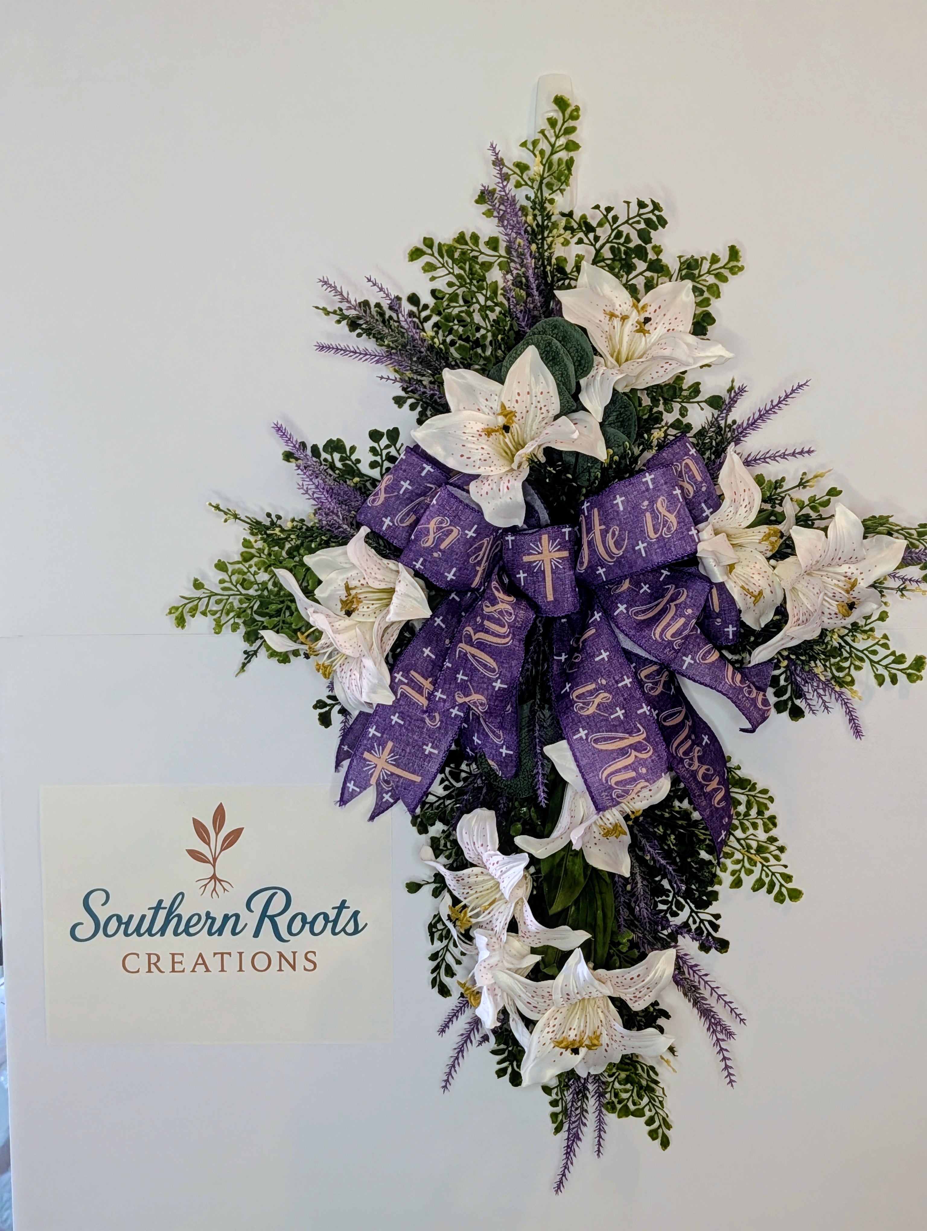 Easter Cross Wreath – He Is Risen