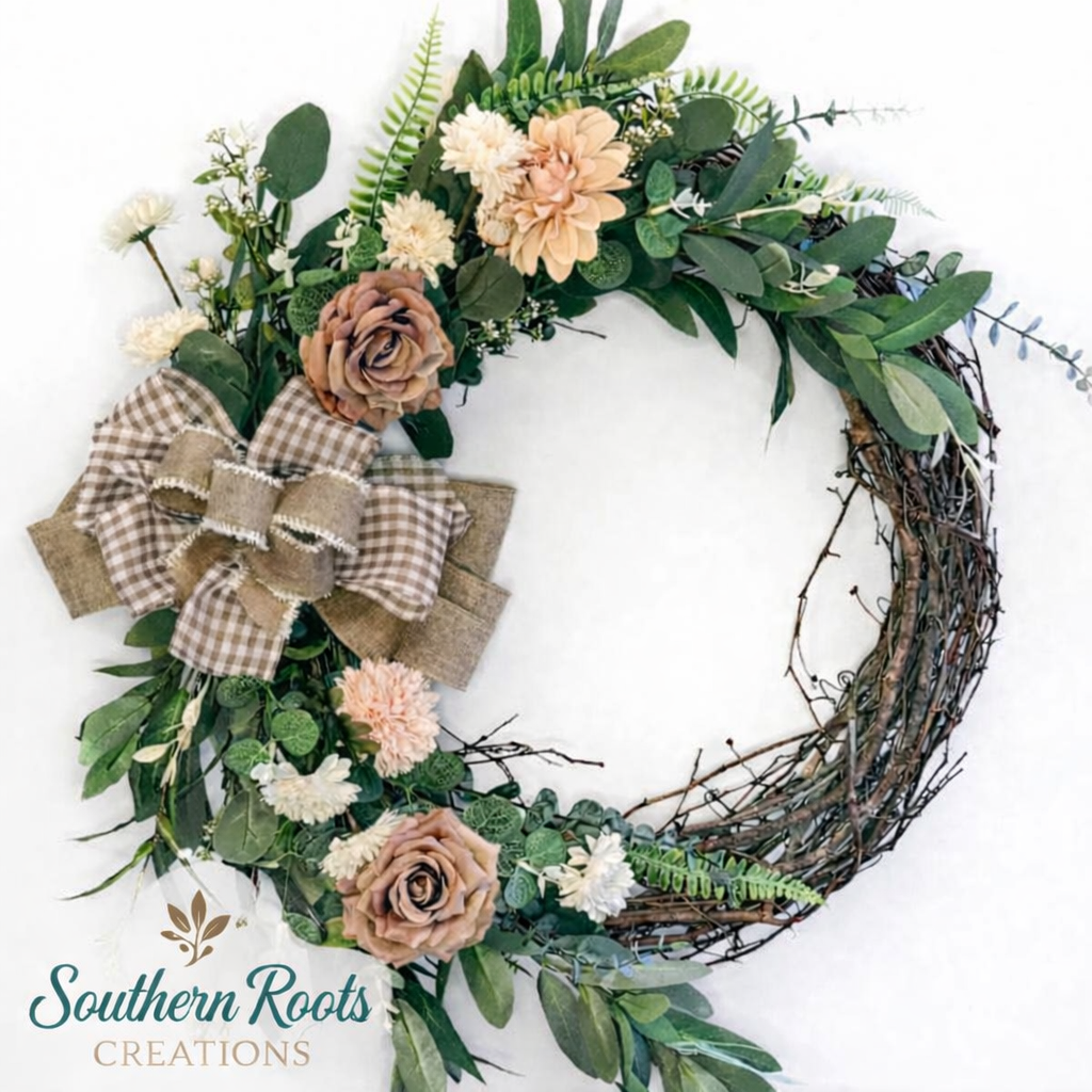 Neutral + Personalized Wreaths Available