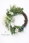 Spring Floral Grapevine Wreath