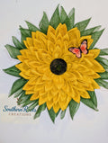 Sunflower Mesh Wreath with Butterfly Accent | Summer Front Door Wreath